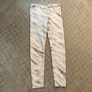 Athleta Girl super soft white marble leggings